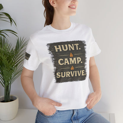 Hunt Camp Survive Unisex Jersey Short Sleeve Tee