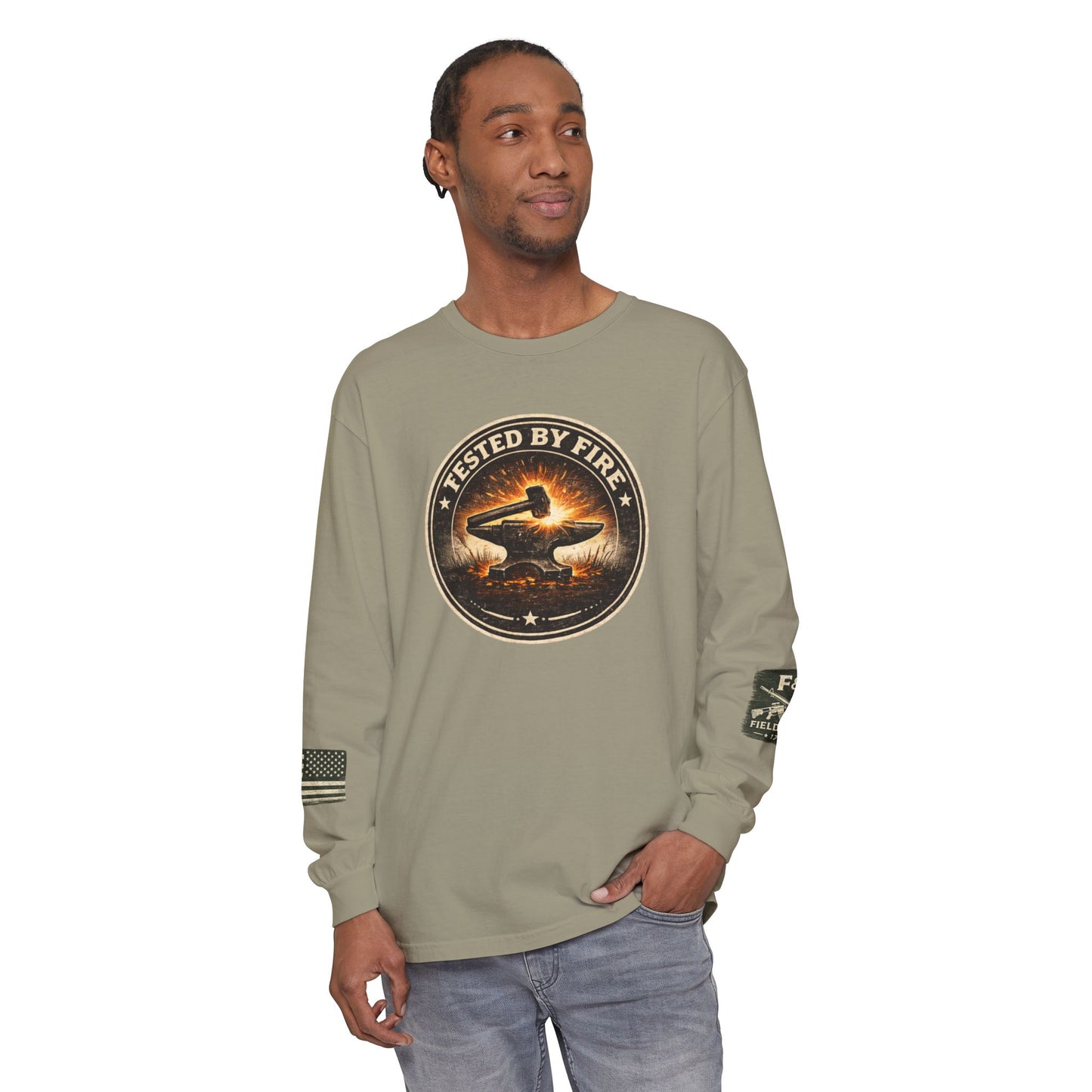 Tested By Fire Unisex Garment-dyed Long Sleeve T-Shirt