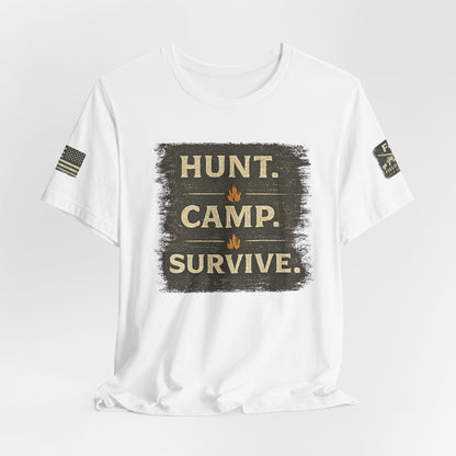Hunt Camp Survive Unisex Jersey Short Sleeve Tee