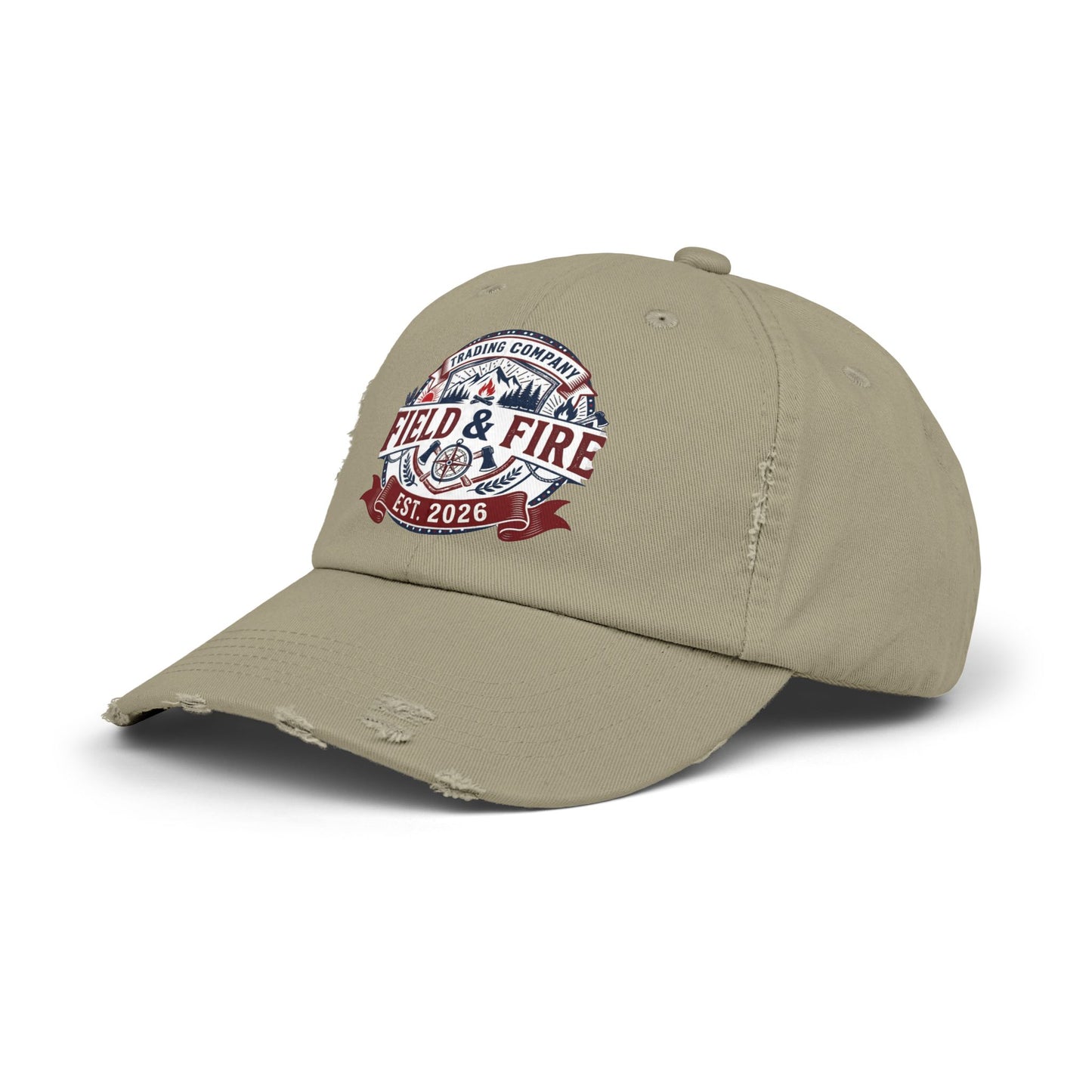 FNF Medallion Unisex Distressed Cap - Red & Blue Graphic