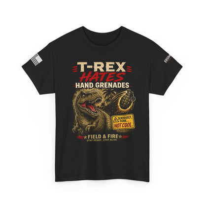 T-Rex Hates Hand Grenades Tee
