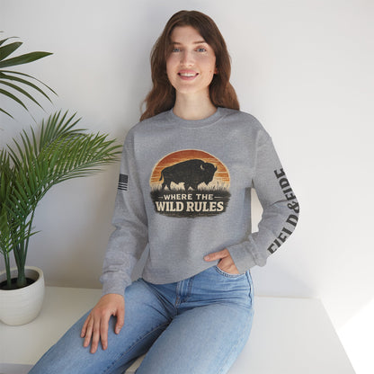 Where The Wild Rules Unisex Heavy Blend™ Crewneck Sweatshirt