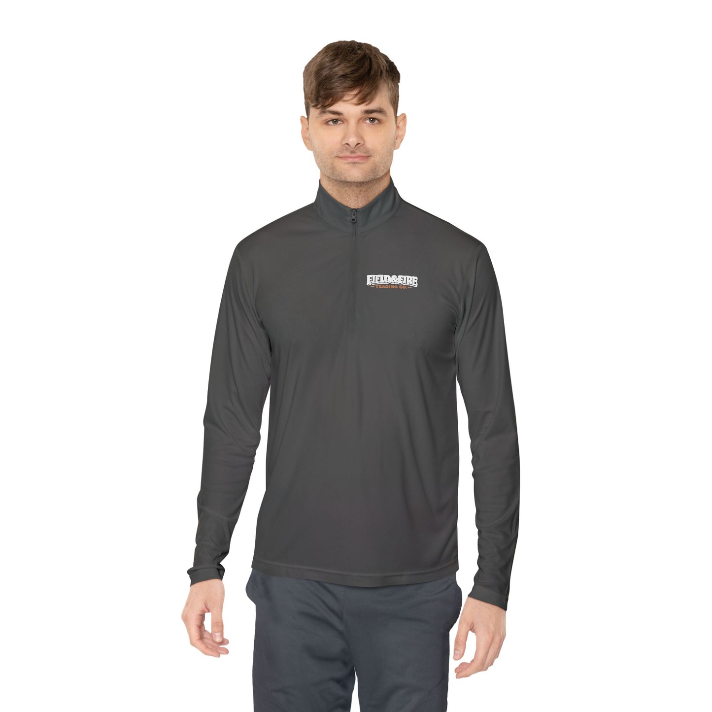Field & Fire Trading Co Word Logo Unisex Quarter Zip Pullover