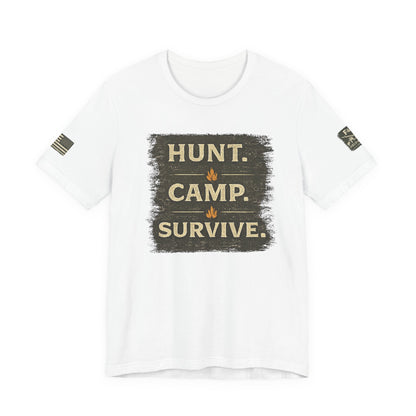 Hunt Camp Survive Unisex Jersey Short Sleeve Tee