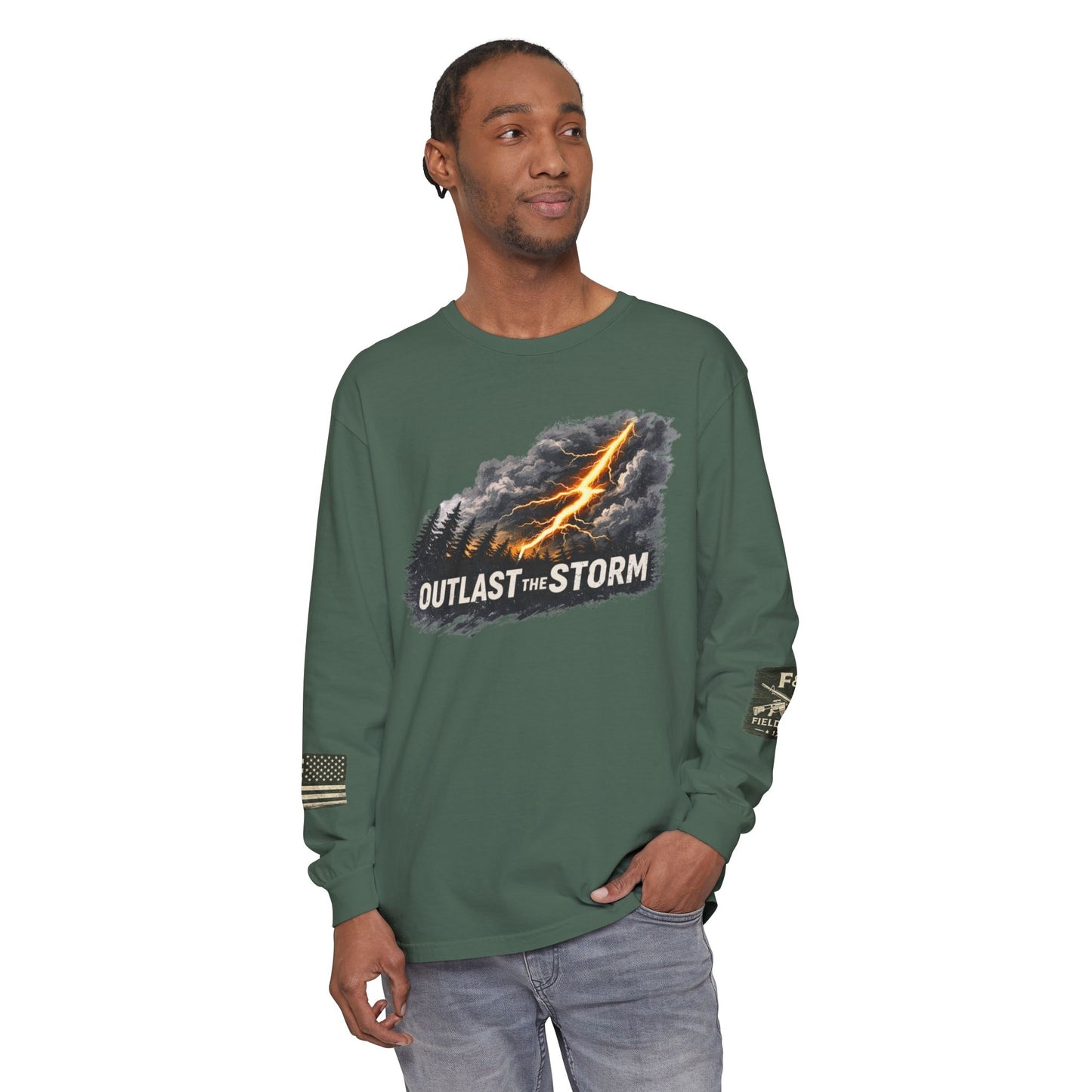 Outlast The Storm Unisex Garment-dyed Long Sleeve T-Shirt