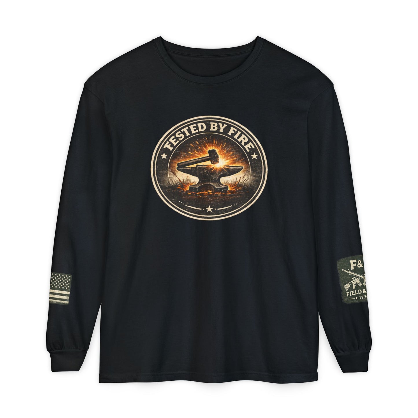 Tested By Fire Unisex Garment-dyed Long Sleeve T-Shirt