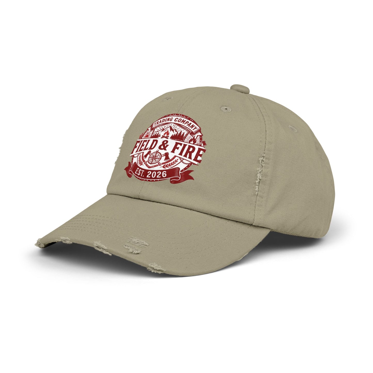 FNF Medallion Unisex Distressed Cap - Red Graphic