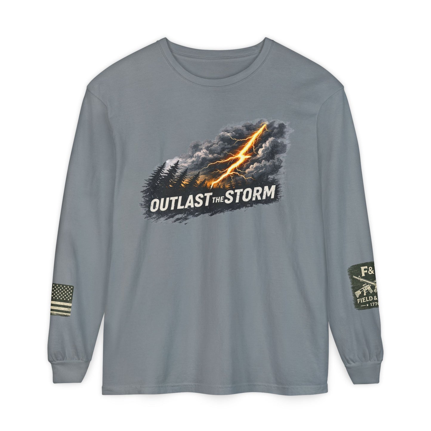 Outlast The Storm Unisex Garment-dyed Long Sleeve T-Shirt