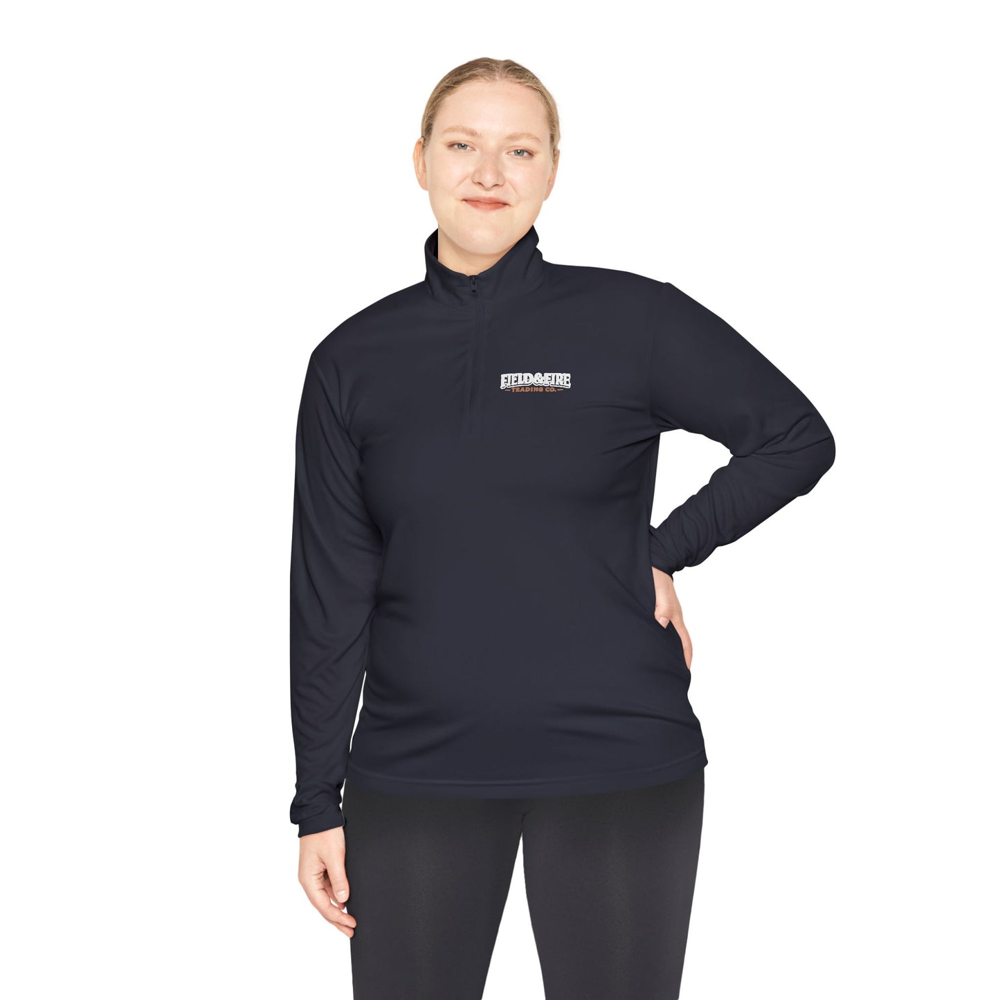 Field & Fire Trading Co Word Logo Unisex Quarter Zip Pullover