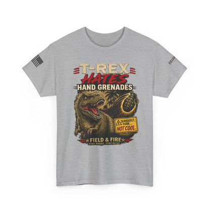 T-Rex Hates Hand Grenades Tee
