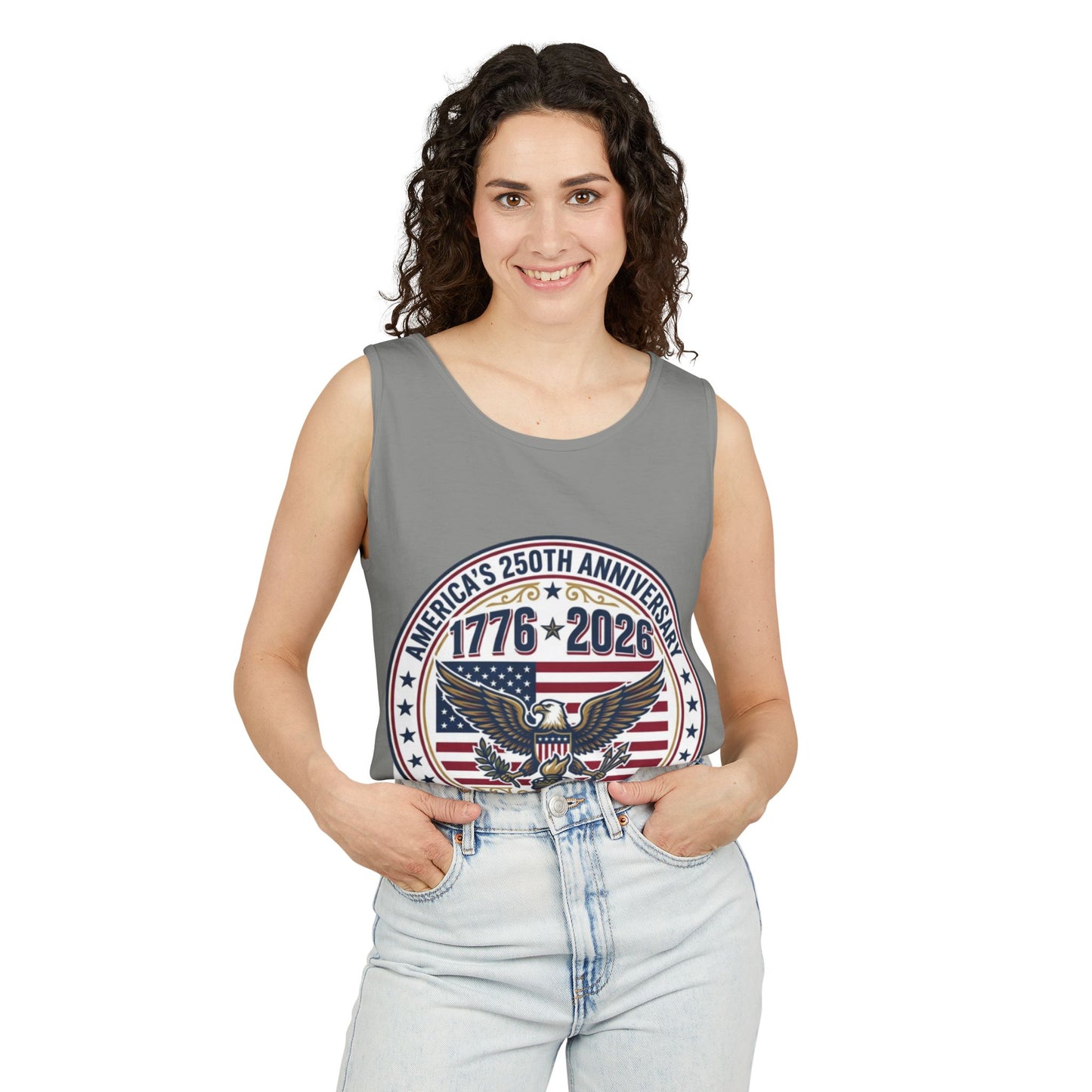 Happy 250th MERICA! Unisex Garment-Dyed Tank Top