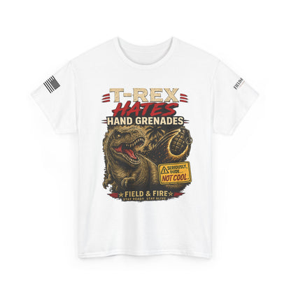 T-Rex Hates Hand Grenades Tee