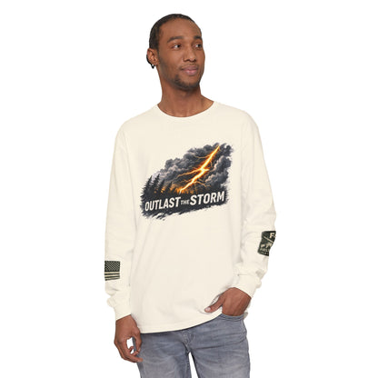 Outlast The Storm Unisex Garment-dyed Long Sleeve T-Shirt