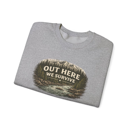 Out Here We Survive Unisex Heavy Blend™ Crewneck Sweatshirt