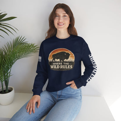 Where The Wild Rules Unisex Heavy Blend™ Crewneck Sweatshirt