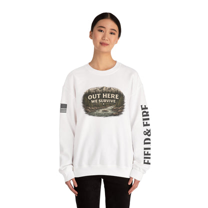 Out Here We Survive Unisex Heavy Blend™ Crewneck Sweatshirt
