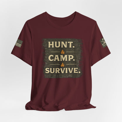 Hunt Camp Survive Unisex Jersey Short Sleeve Tee