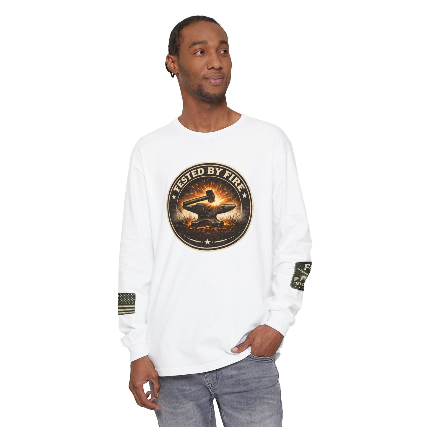 Tested By Fire Unisex Garment-dyed Long Sleeve T-Shirt