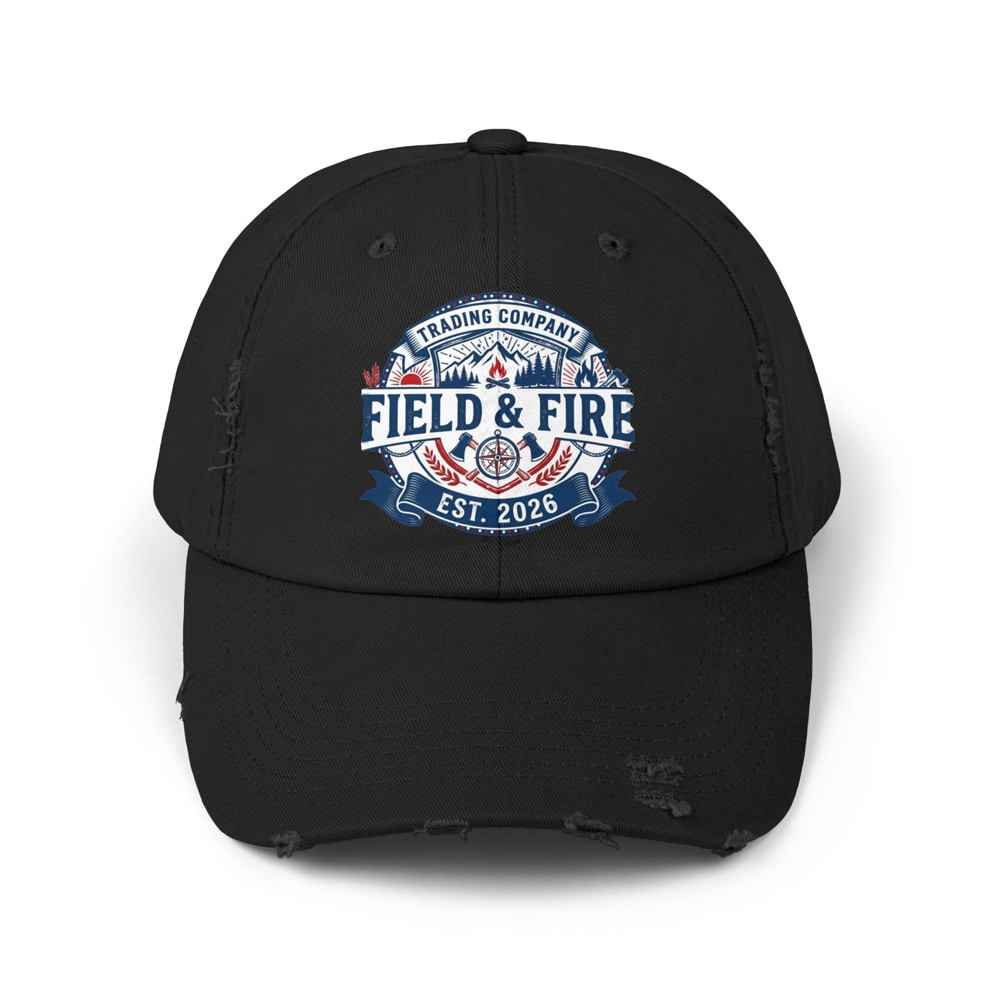 FNF Medallion Unisex Distressed Cap - Blue/Red Graphic