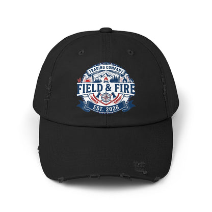 FNF Medallion Unisex Distressed Cap - Blue/Red Graphic