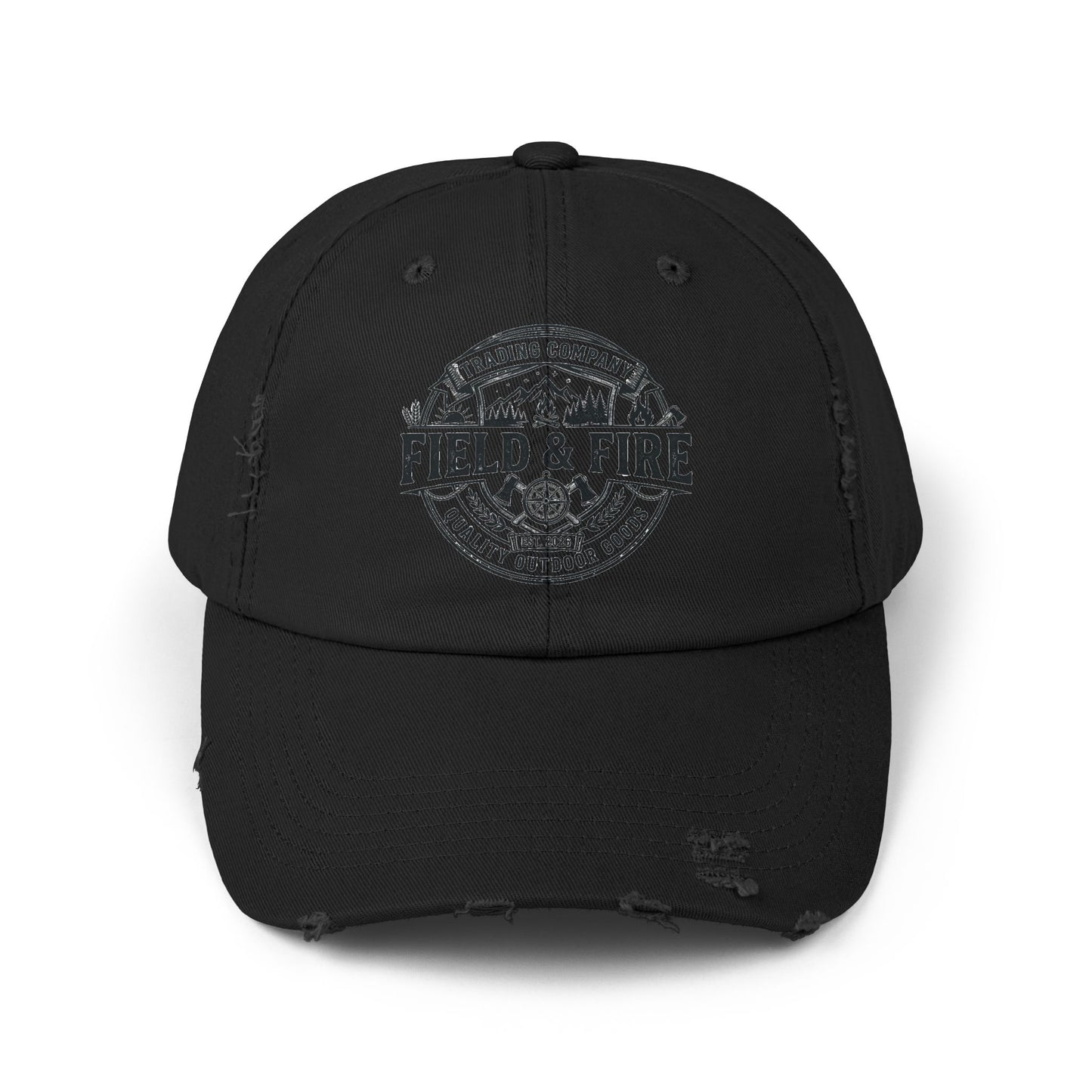 FNF Medallion Unisex Distressed Cap - Black Graphic