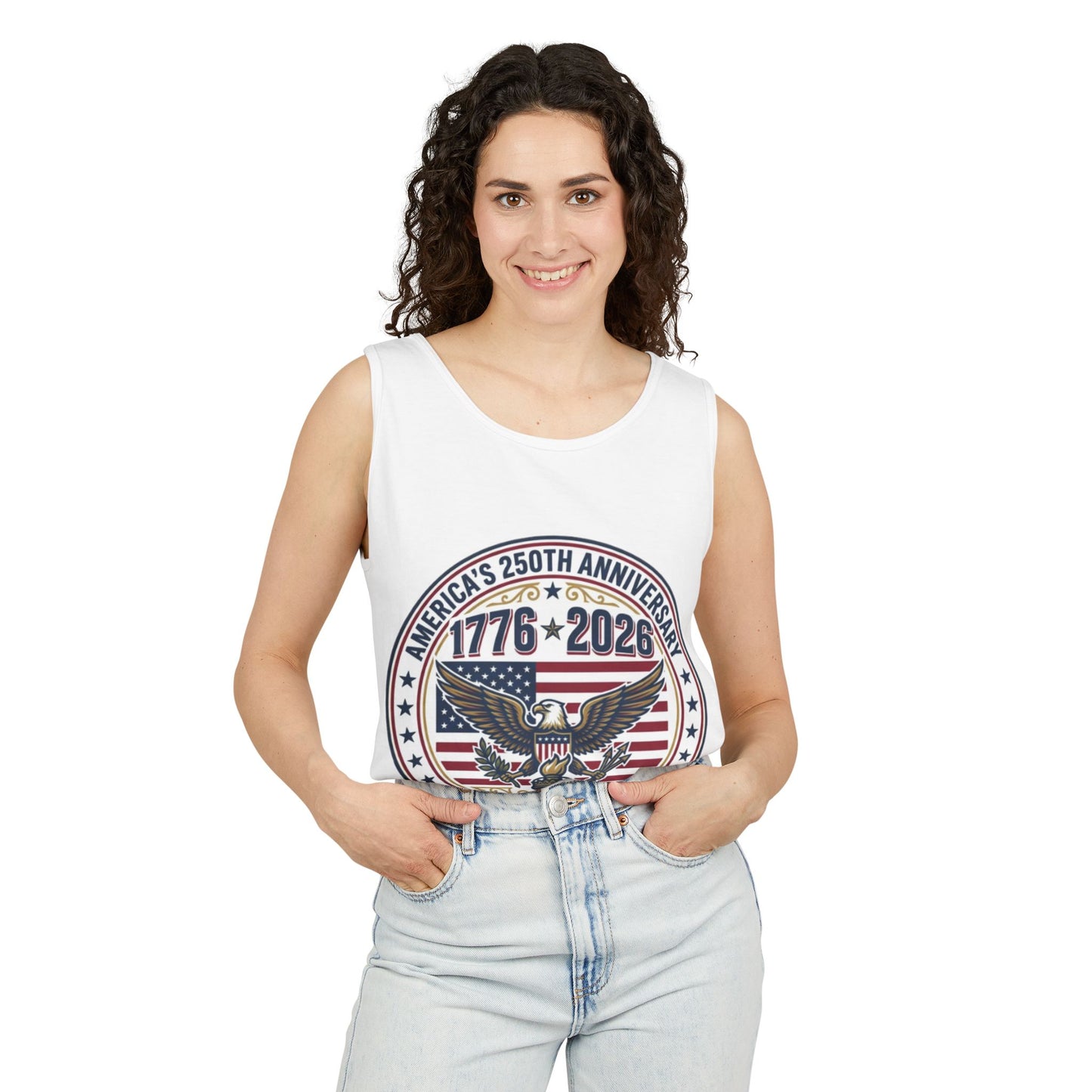 Happy 250th MERICA! Unisex Garment-Dyed Tank Top