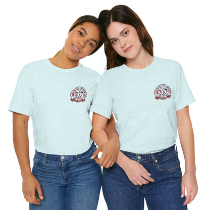 FNF Medallion Unisex Jersey Short Sleeve Tee - Red & Blue Design
