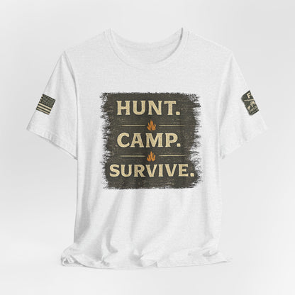 Hunt Camp Survive Unisex Jersey Short Sleeve Tee
