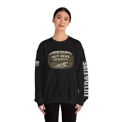 Out Here We Survive Unisex Heavy Blend™ Crewneck Sweatshirt