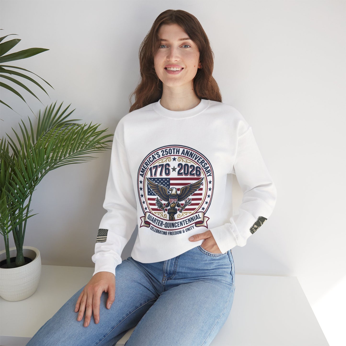 Happy 250th MERICA! Unisex Heavy Blend™ Crewneck Sweatshirt