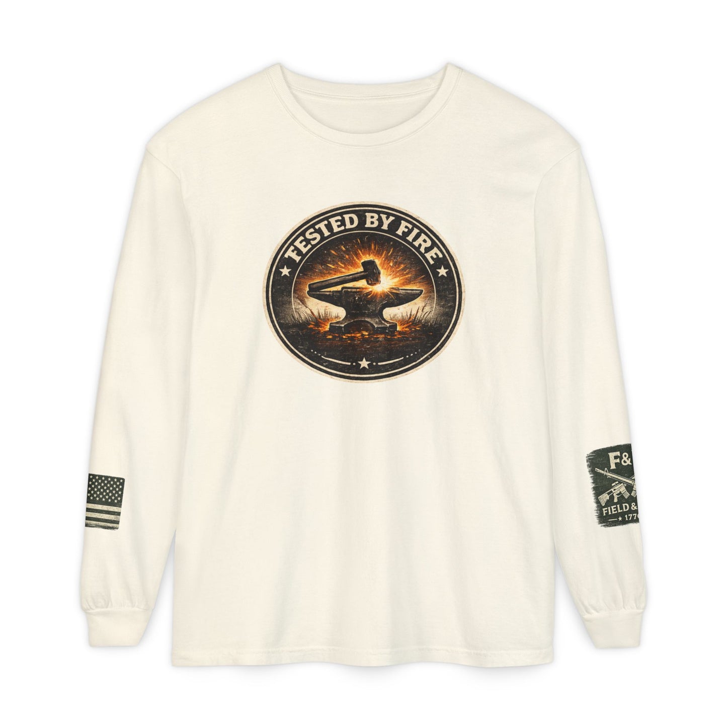 Tested By Fire Unisex Garment-dyed Long Sleeve T-Shirt