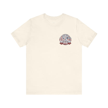 FNF Medallion Unisex Jersey Short Sleeve Tee - Red & Blue Design