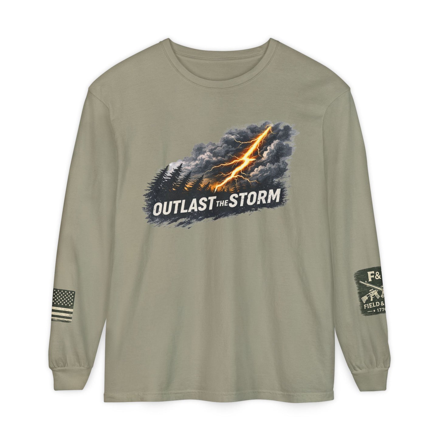 Outlast The Storm Unisex Garment-dyed Long Sleeve T-Shirt