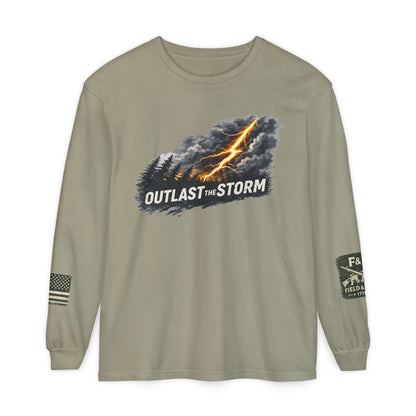 Outlast The Storm Unisex Garment-dyed Long Sleeve T-Shirt