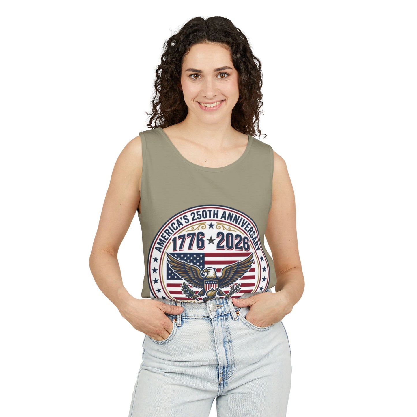 Happy 250th MERICA! Unisex Garment-Dyed Tank Top