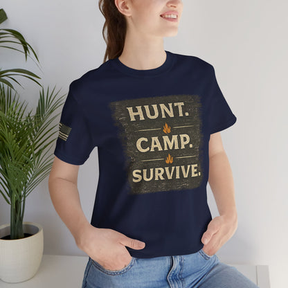 Hunt Camp Survive Unisex Jersey Short Sleeve Tee