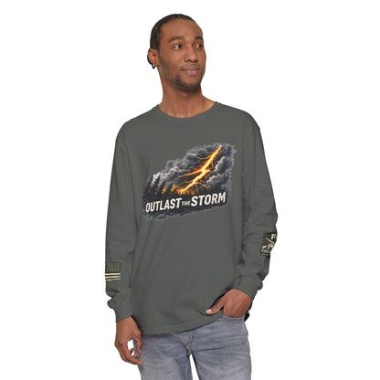 Outlast The Storm Unisex Garment-dyed Long Sleeve T-Shirt