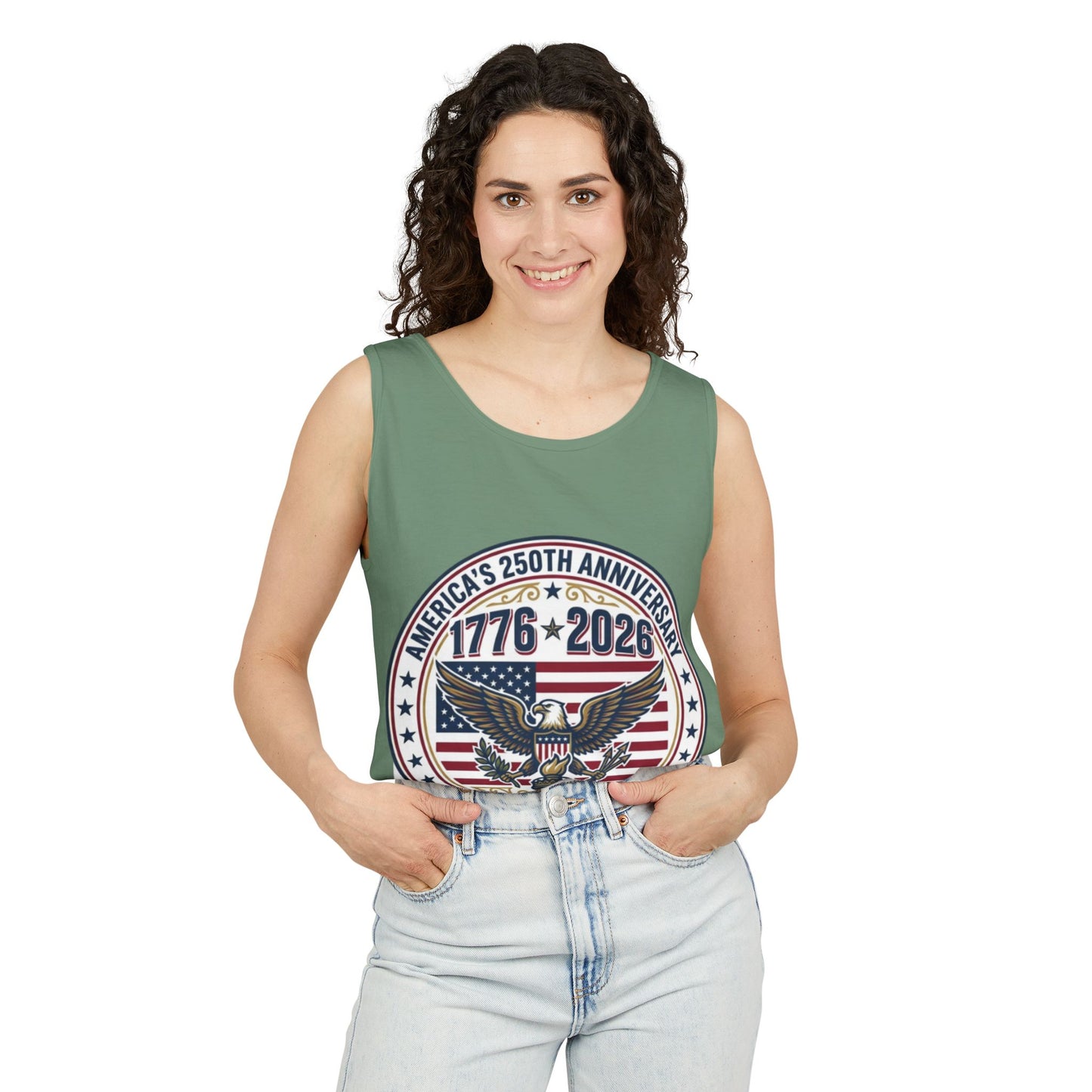 Happy 250th MERICA! Unisex Garment-Dyed Tank Top