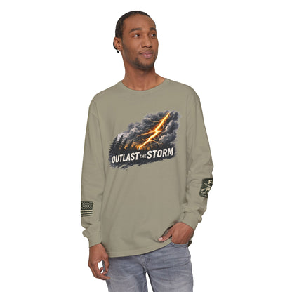 Outlast The Storm Unisex Garment-dyed Long Sleeve T-Shirt