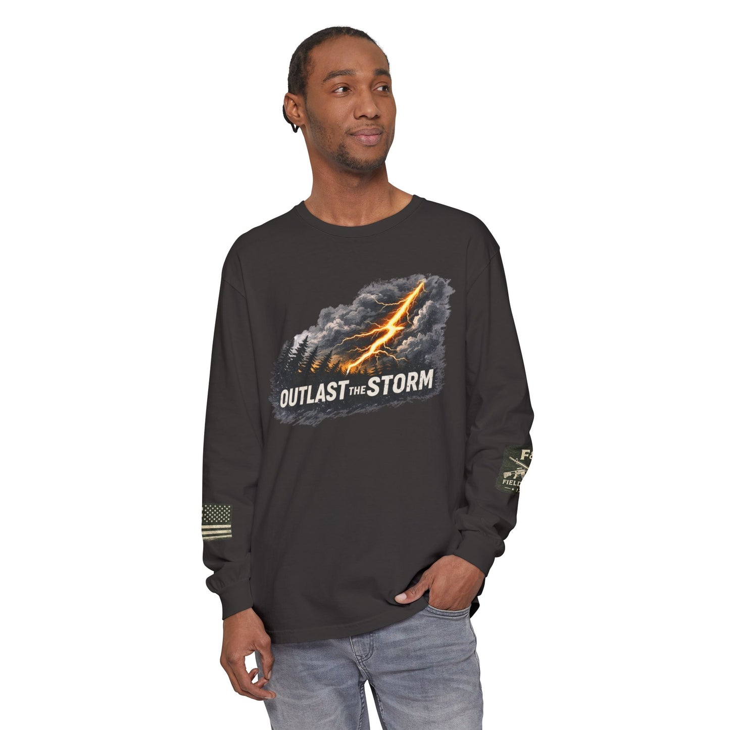 Outlast The Storm Unisex Garment-dyed Long Sleeve T-Shirt