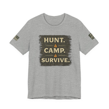 Hunt Camp Survive Unisex Jersey Short Sleeve Tee