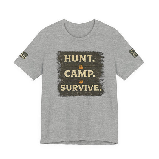 Hunt Camp Survive Unisex Jersey Short Sleeve Tee