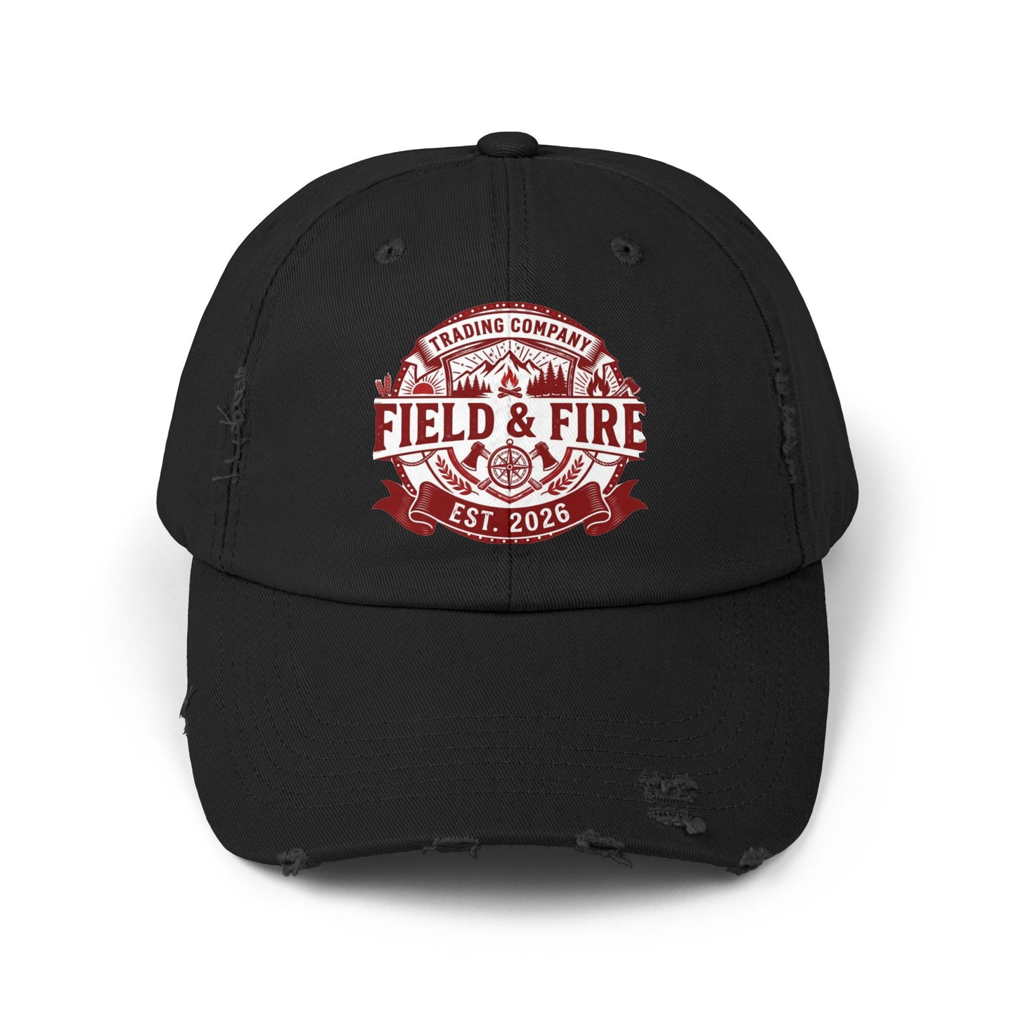 FNF Medallion Unisex Distressed Cap - Red Graphic