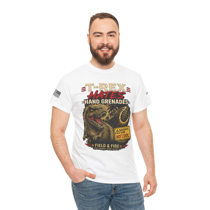 T-Rex Hates Hand Grenades Tee