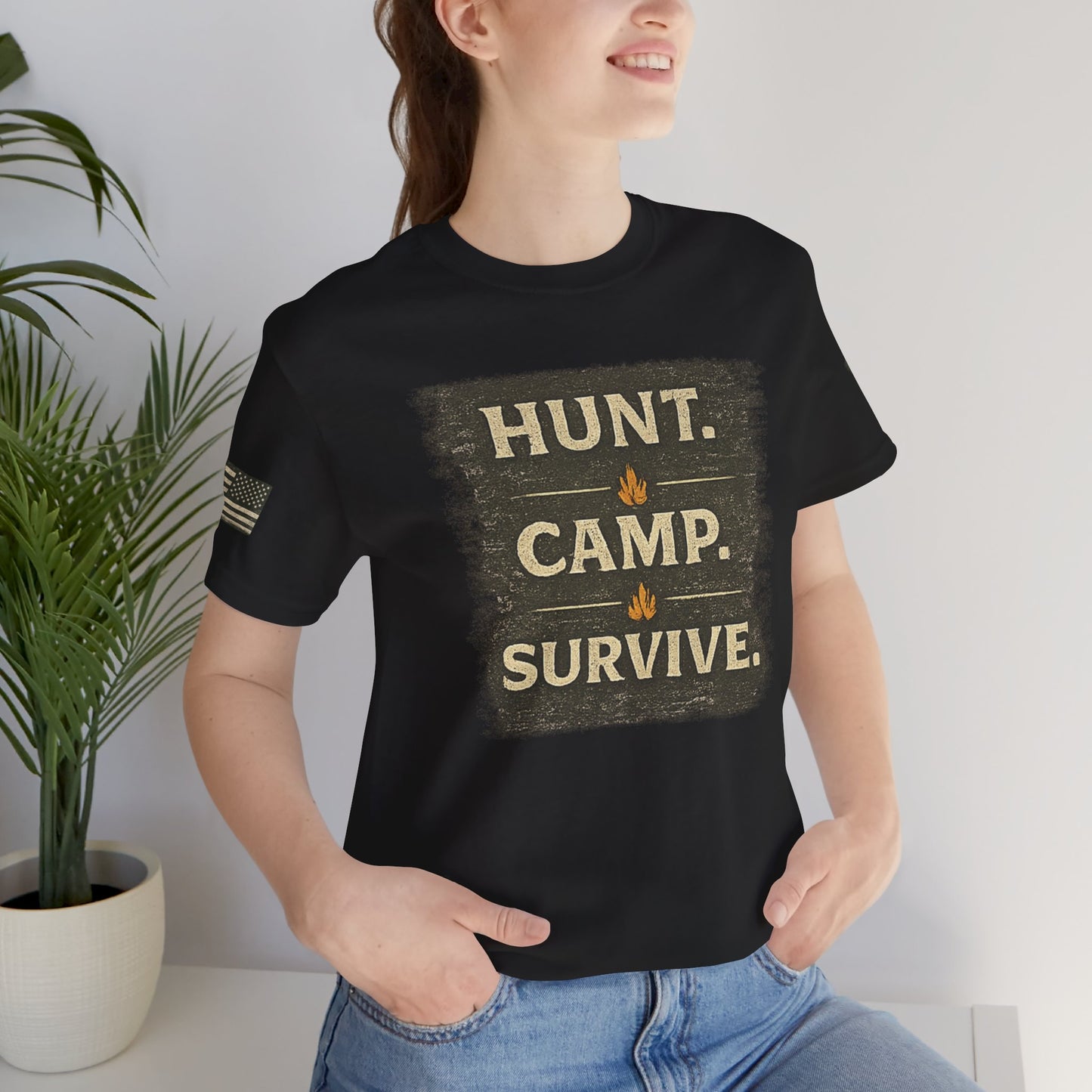 Hunt Camp Survive Unisex Jersey Short Sleeve Tee