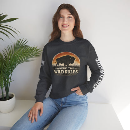 Where The Wild Rules Unisex Heavy Blend™ Crewneck Sweatshirt