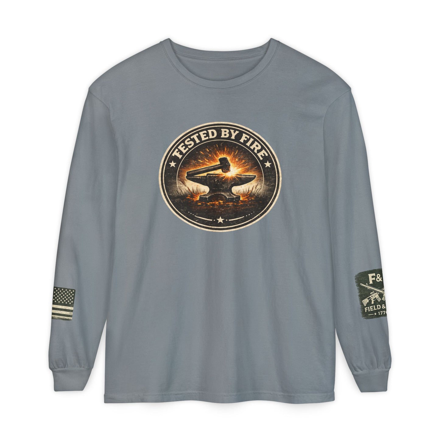 Tested By Fire Unisex Garment-dyed Long Sleeve T-Shirt