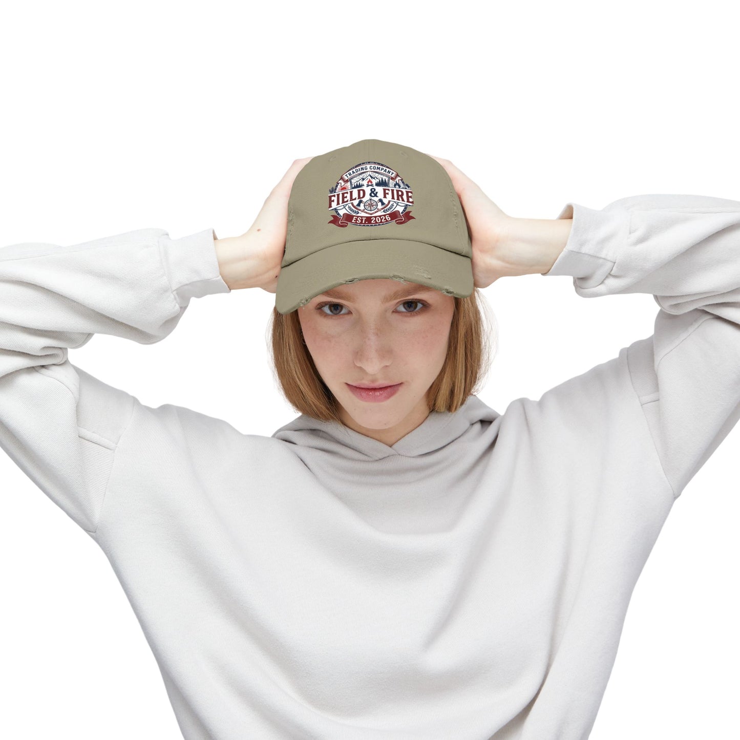 FNF Medallion Unisex Distressed Cap - Red & Blue Graphic