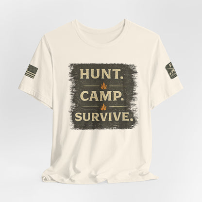Hunt Camp Survive Unisex Jersey Short Sleeve Tee