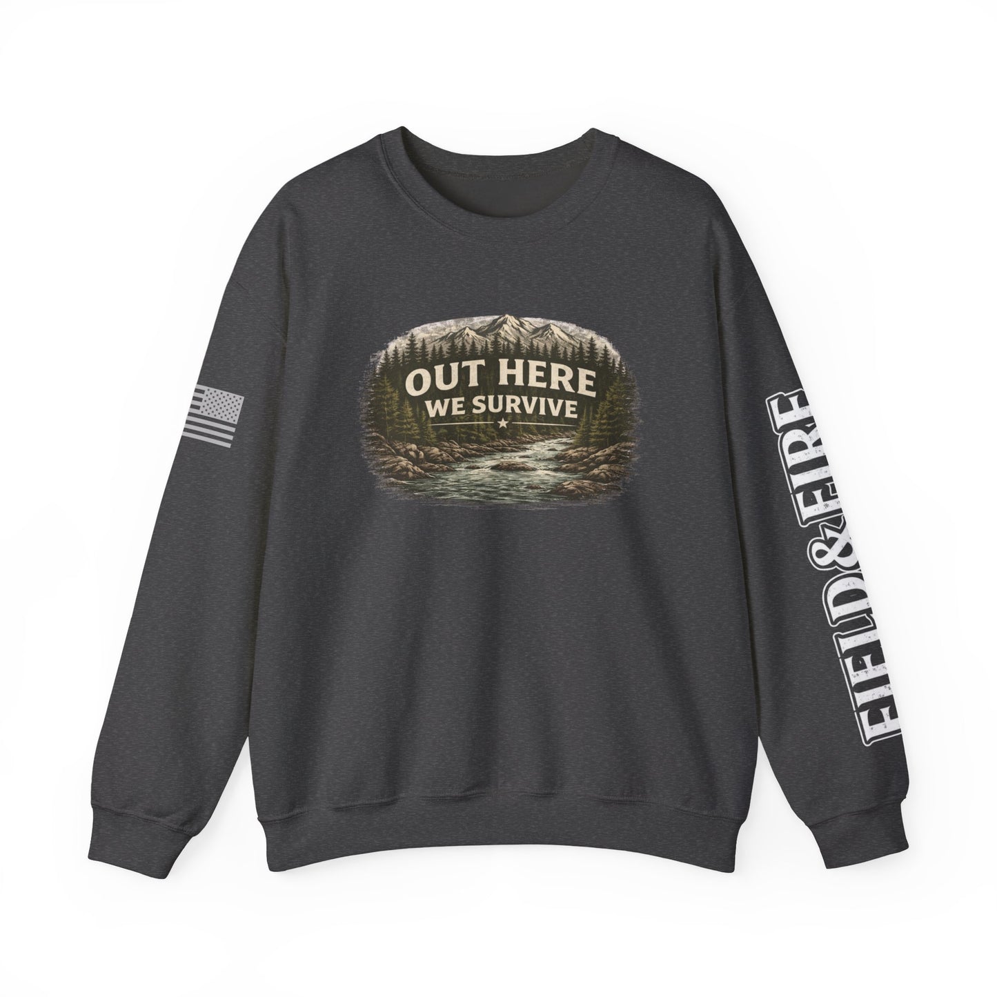 Out Here We Survive Unisex Heavy Blend™ Crewneck Sweatshirt